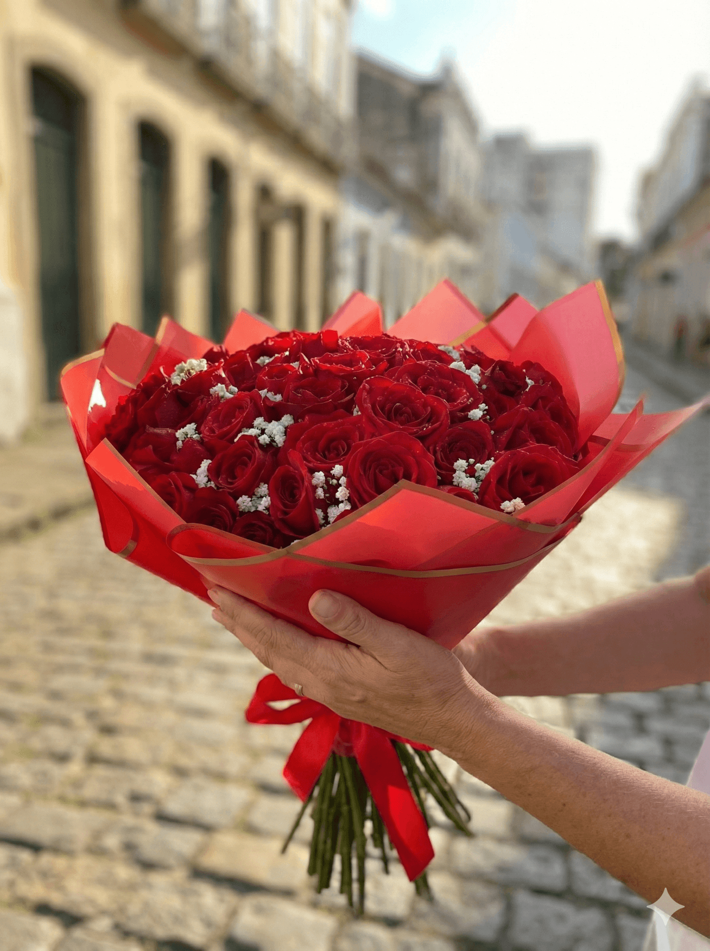 Buquê 50 Rosas Vermelhas Tradicional