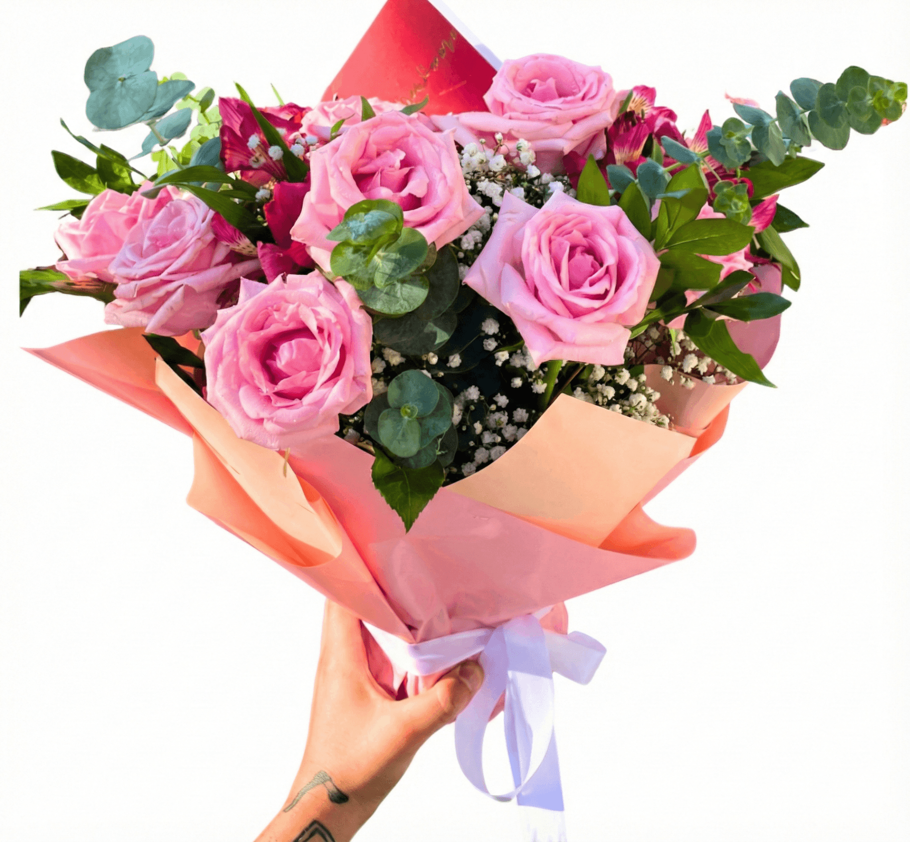 Ramalhete c/ 10 Rosas Rosa